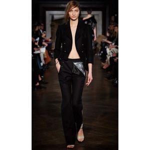 MONSE runway look 25 wool open front black coat